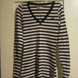 Hollister striped v neck